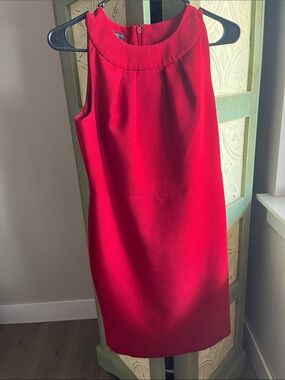 Talbots size 6 petite Classic Red Sleeveless Sheath Dress